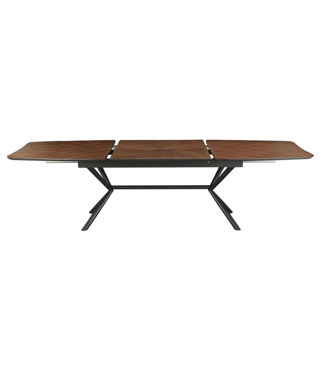 Invicta Interior Eettafel GRANDEZZA 180-270 cm uitschuifbaar, natuurlijke walnootlook met zwart metalen frame - 46568