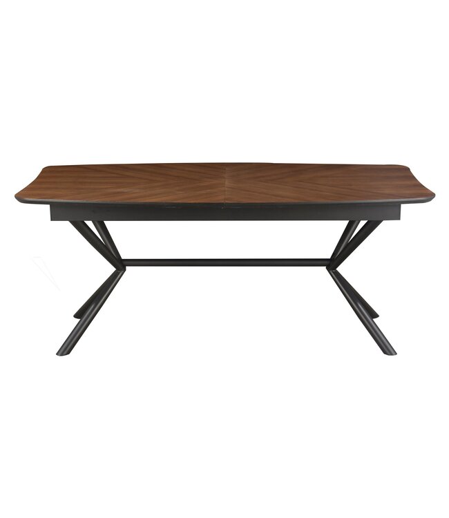 Invicta Interior Eettafel GRANDEZZA 180-270 cm uitschuifbaar, natuurlijke walnootlook met zwart metalen frame - 46568