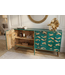 Invicta Interior Dressoir GOLDEN LAGOON 180 cm 3D mangohout turquoise metaal goud - 46200