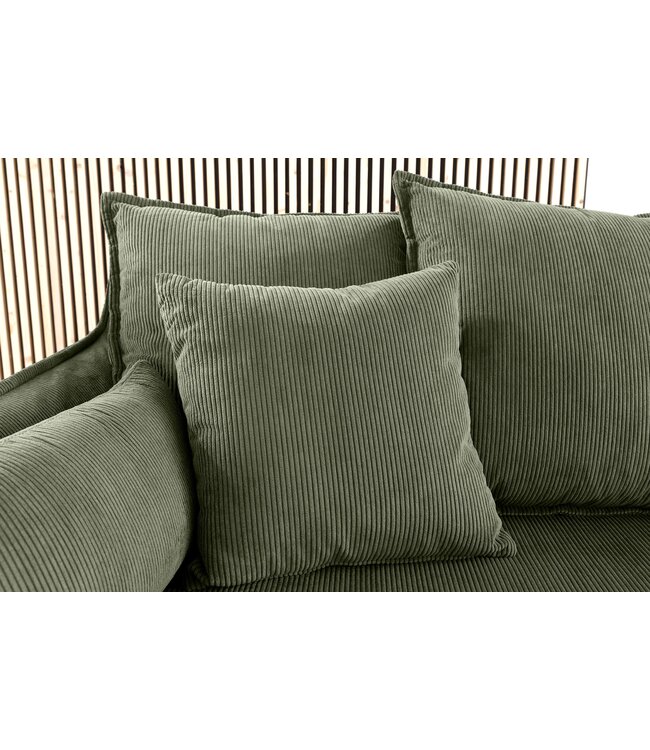 Invicta Interior Sofa HEAVEN 200cm 3-zitsbank met pocketvering, afneembare hoes met koord, groen - 46107