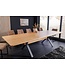 Invicta Interior GIANT eettafel 180-300 cm, uitschuifbaar, natuurlijke eikenhouten look met zwart metalen frame - 46563