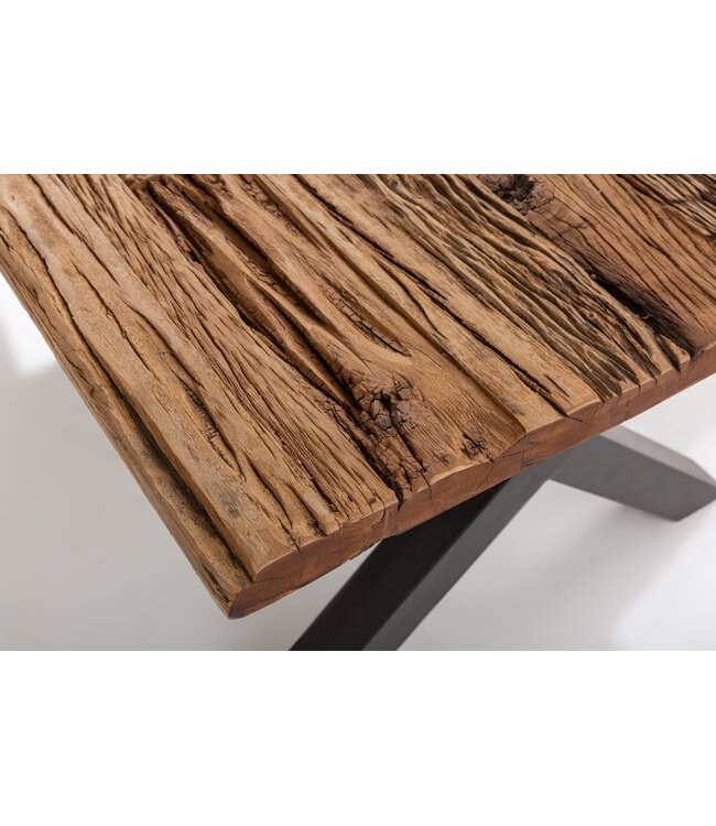 Invicta Interior Eettafel BARRACUDA 180 cm met X-poten, naturel, zonder glazen blad. - 39698