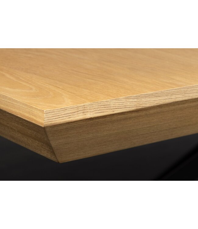 Invicta Interior GIANT eettafel 200-320 cm, uitschuifbaar, natuurlijke eikenhouten look met zwart metalen frame - 46566