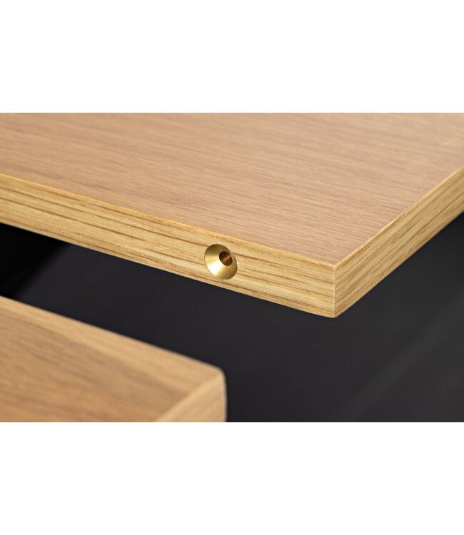 Invicta Interior GIANT eettafel 200-320 cm, uitschuifbaar, natuurlijke eikenhouten look met zwart metalen frame - 46566