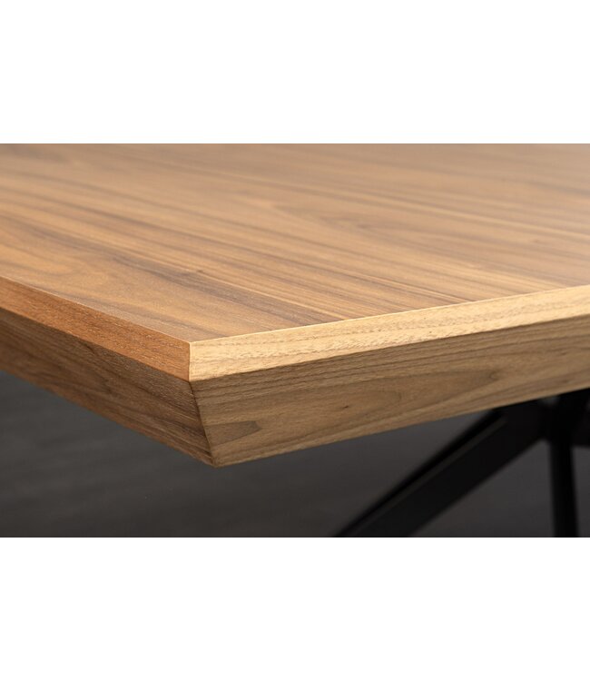 Invicta Interior GIANT eettafel 200-320 cm, uitschuifbaar, natuurlijke walnoothouten look met zwart metalen frame - 46567