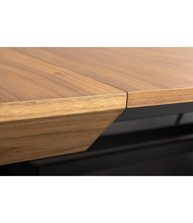 Invicta Interior GIANT eettafel 200-320 cm, uitschuifbaar, natuurlijke walnoothouten look met zwart metalen frame - 46567