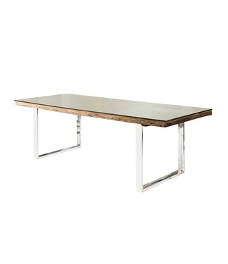 Invicta Interior Eettafel EUPHORIA BARRACUDA 180 cm, gemaakt van gerecycled massief teakhout (40 mm dik), zonder glazen blad. - 36648