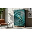 Invicta Interior Barkast GOLDEN SUNSET 140cm 3D mangohout turquoise handgemaakt - 48526