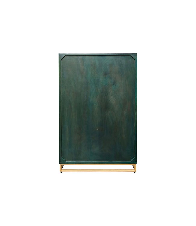 Invicta Interior Barkast GOLDEN SUNSET 140cm 3D mangohout turquoise handgemaakt - 48526