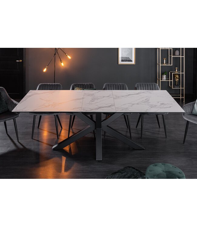 Invicta Interior Eettafel ETERNITY 180-225 cm marmerlook keramiek met gehard glas - 6541218