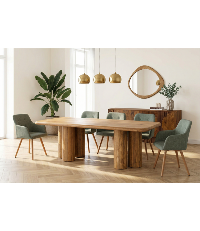 Invicta Interior Eettafel ART DECO 240 cm mangohout naturel - 47604