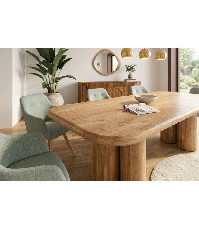 Invicta Interior Eettafel ART DECO 240 cm mangohout naturel - 47604