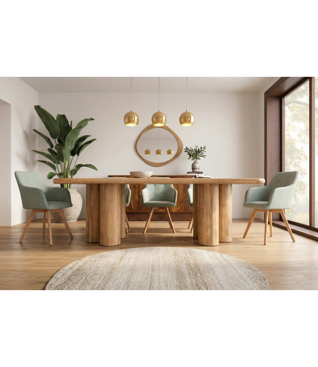 Invicta Interior Eettafel ART DECO 240 cm mangohout naturel - 47604