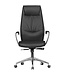 Amstyle bureaustoel echt leer zwart bureaustoel X-XL 120kg synchroonmechanisme directiestoel hoofdsteun hoog