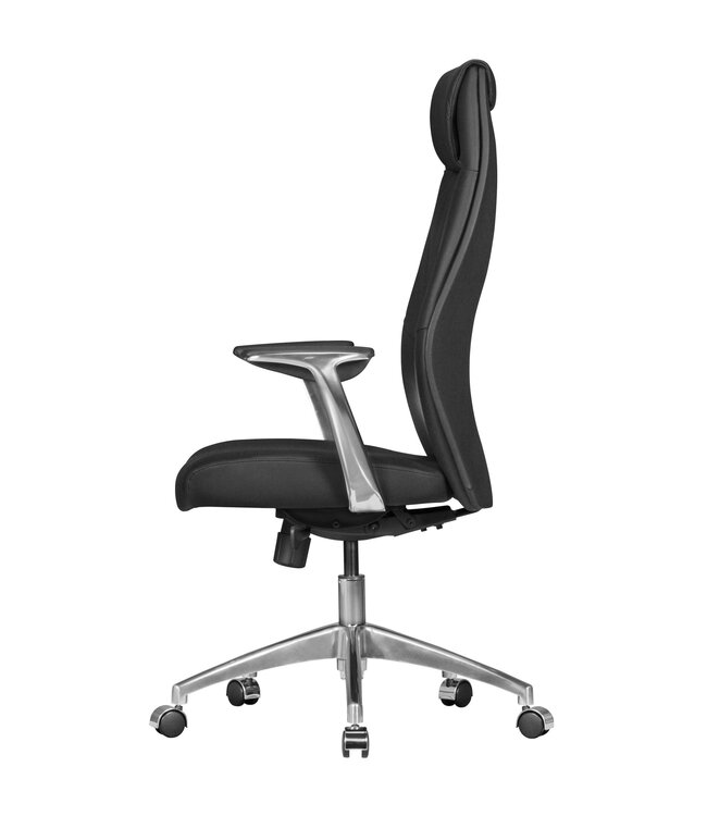 Amstyle bureaustoel echt leer zwart bureaustoel X-XL 120kg synchroonmechanisme directiestoel hoofdsteun hoog