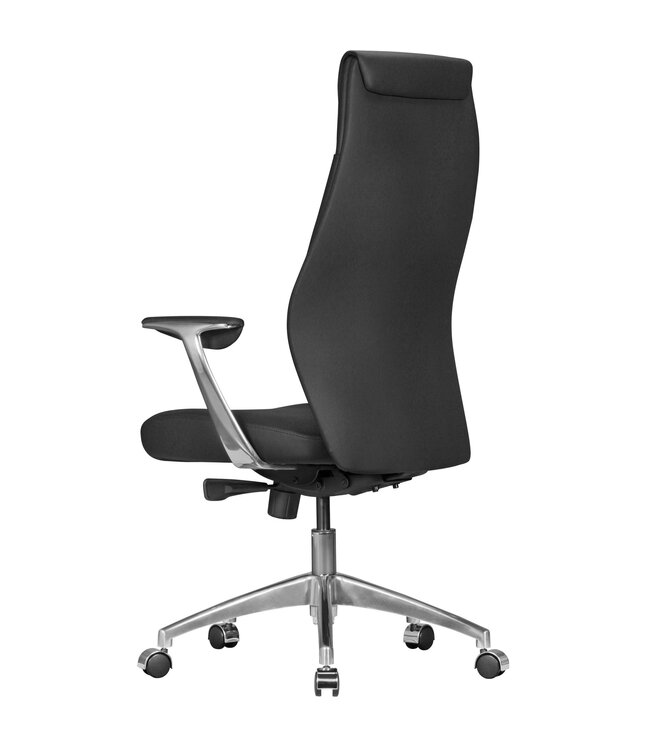 Amstyle bureaustoel echt leer zwart bureaustoel X-XL 120kg synchroonmechanisme directiestoel hoofdsteun hoog