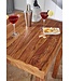 Wohnling Bartafel MUMBAI Massief Sheeshamhout 80 x 80 x 110 cm Bistrotafel Landelijke Stijl Houten Tafel vierkant donkerbruin