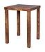 Wohnling Bartafel MUMBAI Massief Sheeshamhout 80 x 80 x 110 cm Bistrotafel Landelijke Stijl Houten Tafel vierkant donkerbruin