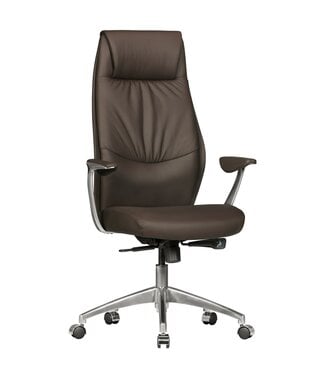 Amstyle Bureaustoel echt leer bruin 58 cm breed - SPM1.146