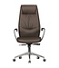 Amstyle bureaustoel echt leer bruin bureaustoel X-XL 120 kg synchroonmechanisme directiestoel hoofdsteun hoog