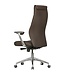Amstyle bureaustoel echt leer bruin bureaustoel X-XL 120 kg synchroonmechanisme directiestoel hoofdsteun hoog