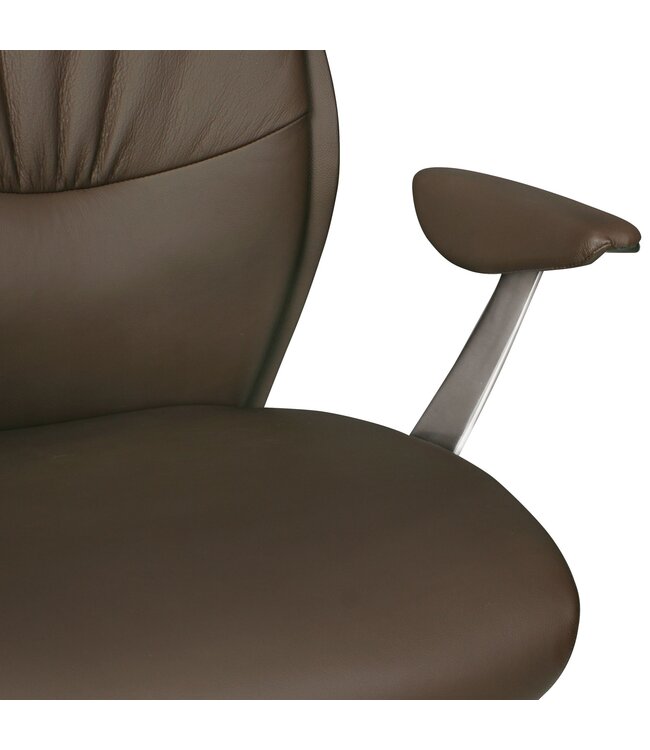 Amstyle bureaustoel echt leer bruin bureaustoel X-XL 120 kg synchroonmechanisme directiestoel hoofdsteun hoog