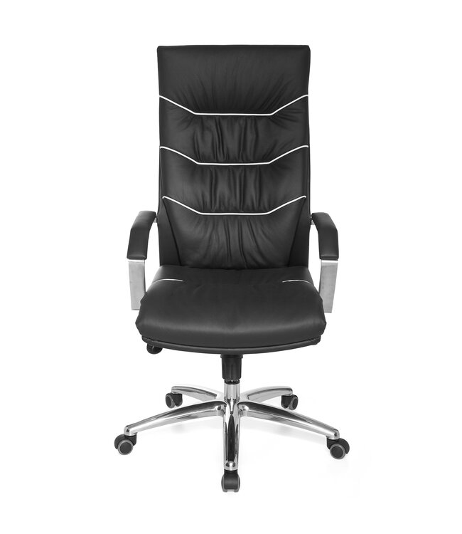 Amstyle X-XL Office chair FERROL tot 120kg executive fauteuil leder zwart ergonomische armleuningen bureaustoel hoge rugleuning
