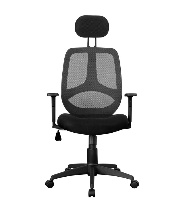 Amstyle bureaustoel FLORENCE 2 stof bureaustoel 120 kg armsteun zwarte bureaustoel bureaustoel hoofdsteun X-XL