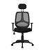 Amstyle bureaustoel FLORENCE 2 stof bureaustoel 120 kg armsteun zwarte bureaustoel bureaustoel hoofdsteun X-XL