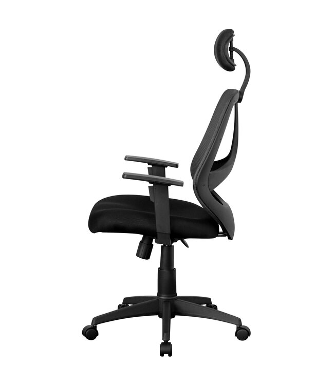 Amstyle bureaustoel FLORENCE 2 stof bureaustoel 120 kg armsteun zwarte bureaustoel bureaustoel hoofdsteun X-XL