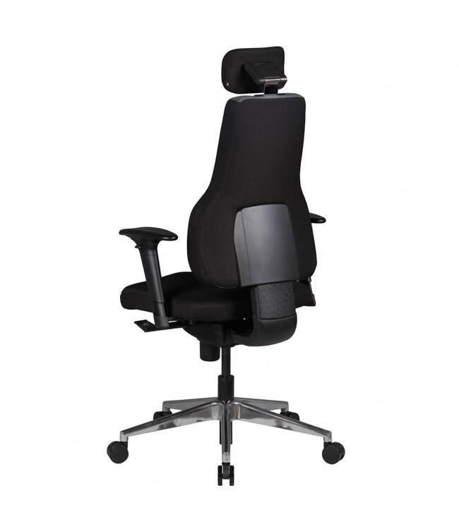 Amstyle bureaustoel QENTIN zwart/grijs bureaustoel stoffen bekleding directiestoel draaistoel synchroonmechanisme hoofdsteun