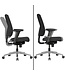Amstyle bureaustoel DARIUS met stoffen bekleding in zwart | Design bureaustoel met synchro-mechanisme & armleuningen | Bureaustoel Ergonomische bureaustoel 120 kg