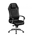 Amstyle bureaustoel MONTEREY lederen zwarte bureaustoel 120KG Executive stoel hoge rug met hoofdsteun X-XL