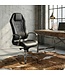 Amstyle bureaustoel MONTEREY lederen zwarte bureaustoel 120KG Executive stoel hoge rug met hoofdsteun X-XL