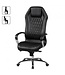 Amstyle bureaustoel MONTEREY lederen zwarte bureaustoel 120KG Executive stoel hoge rug met hoofdsteun X-XL
