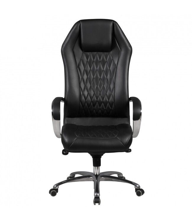 Amstyle bureaustoel MONTEREY lederen zwarte bureaustoel 120KG Executive stoel hoge rug met hoofdsteun X-XL