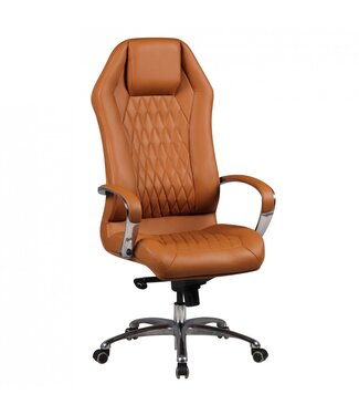 Amstyle Bureaustoel MONTEREY leer caramel - SPM1.296