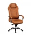 Amstyle bureaustoel MONTEREY lederen bureaustoel Caramel 120KG Executive stoel hoge rug met hoofdsteun X-XL