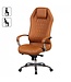 Amstyle bureaustoel MONTEREY lederen bureaustoel Caramel 120KG Executive stoel hoge rug met hoofdsteun X-XL