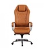 Amstyle bureaustoel MONTEREY lederen bureaustoel Caramel 120KG Executive stoel hoge rug met hoofdsteun X-XL