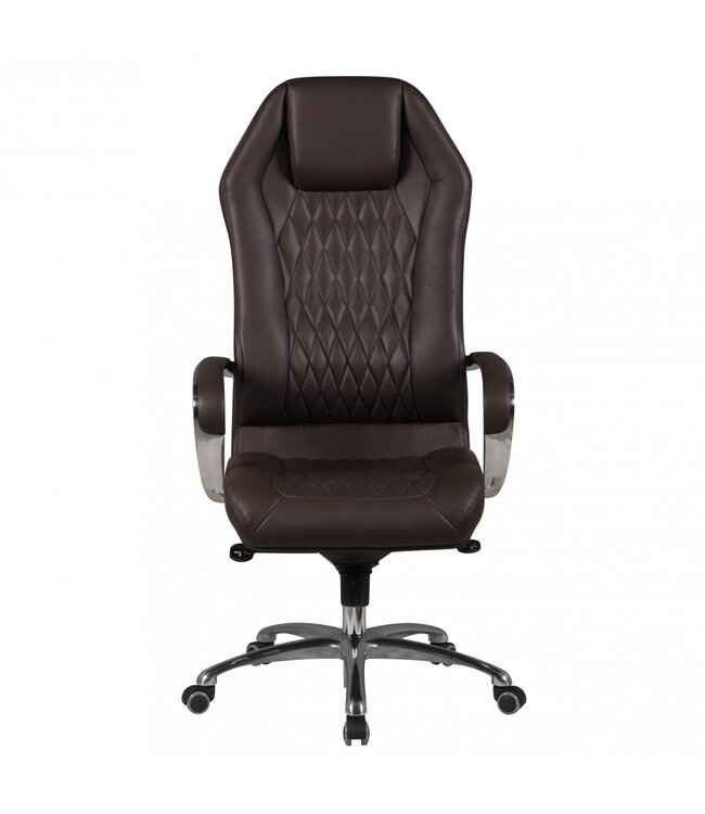 Amstyle bureaustoel MONTEREY lederen bruine bureaustoel 120KG Executive stoel hoge rug met hoofdsteun X-XL