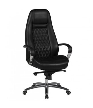 Amstyle Bureaustoel AUSTIN echt leer zwart - SPM1.298