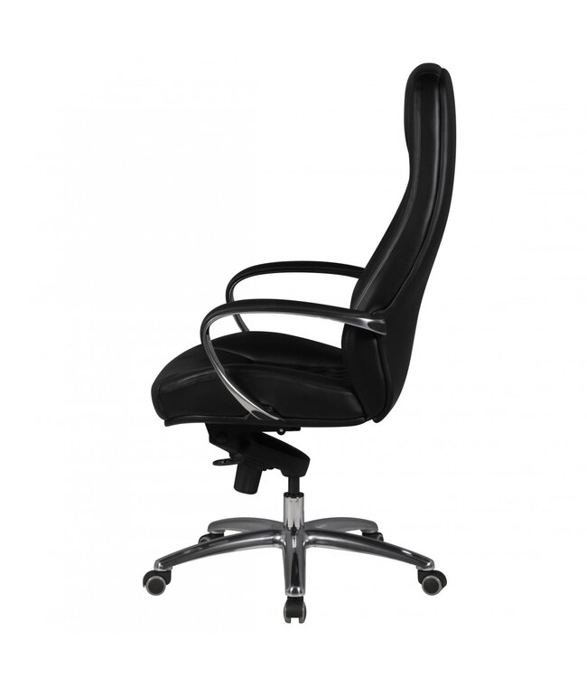Amstyle bureaustoel AUSTIN echt leer zwarte bureaustoel 120KG directiestoel hoge rugleuning met hoofdsteun X-XL