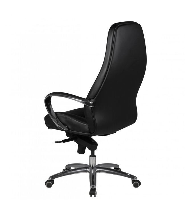 Amstyle bureaustoel AUSTIN echt leer zwarte bureaustoel 120KG directiestoel hoge rugleuning met hoofdsteun X-XL