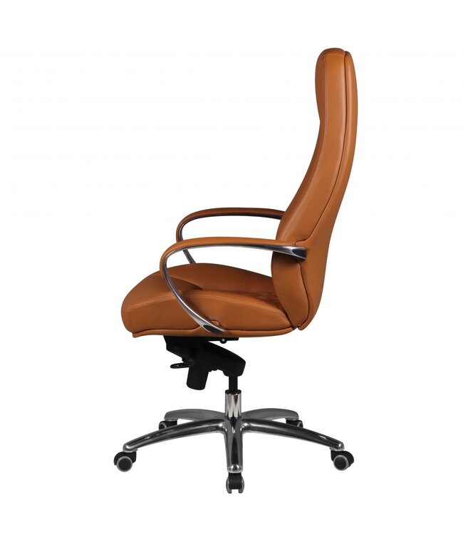Amstyle bureaustoel AUSTIN echt leer caramel bureaustoel 120KG directiestoel hoge rugleuning met hoofdsteun X-XL