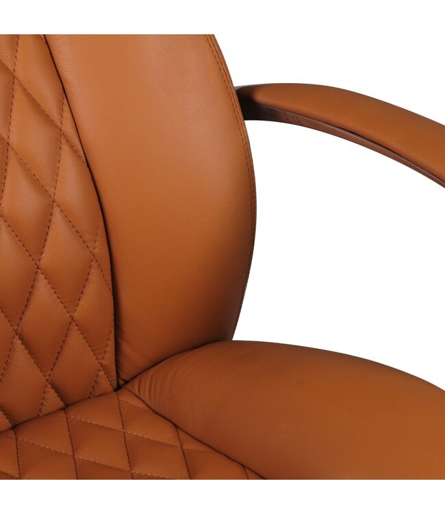 Amstyle bureaustoel AUSTIN echt leer caramel bureaustoel 120KG directiestoel hoge rugleuning met hoofdsteun X-XL