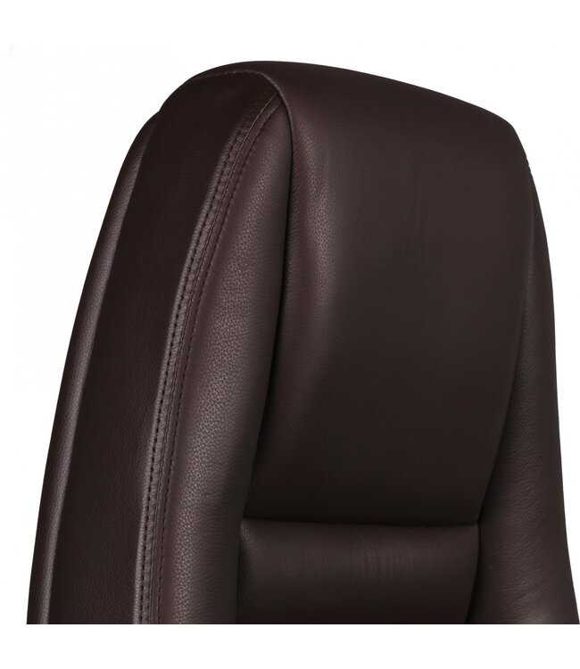 Amstyle bureaustoel AUSTIN echt leer bruine bureaustoel 120 KG directiestoel hoge rugleuning met hoofdsteun X-XL