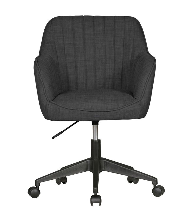 Amstyle bureaustoel MARA antraciet stoffen design draaifauteuil met rug 120 kg | Retro bureaustoel draaifauteuil met zwenkwielen | Designer schelpstoel comfortabel | PC stoel bureaustoel kantoor bureaustoelen