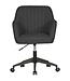 Amstyle bureaustoel MARA antraciet stoffen design draaifauteuil met rug 120 kg | Retro bureaustoel draaifauteuil met zwenkwielen | Designer schelpstoel comfortabel | PC stoel bureaustoel kantoor bureaustoelen