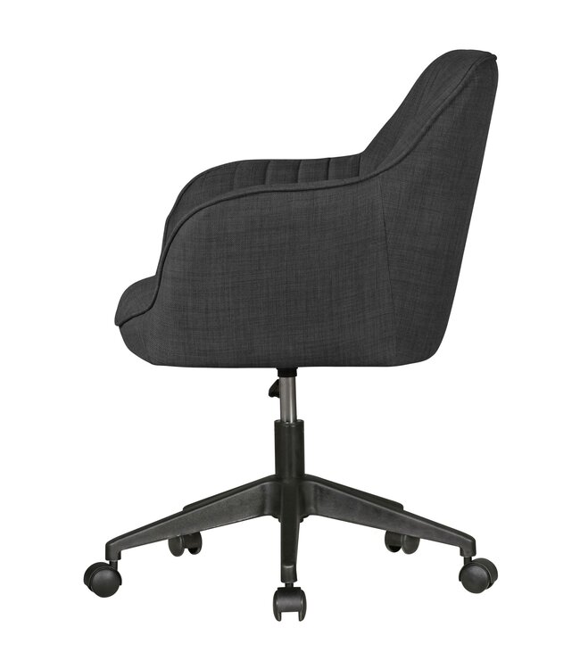 Amstyle bureaustoel MARA antraciet stoffen design draaifauteuil met rug 120 kg | Retro bureaustoel draaifauteuil met zwenkwielen | Designer schelpstoel comfortabel | PC stoel bureaustoel kantoor bureaustoelen